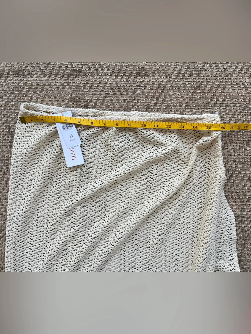 NWT Anthropologie Palmacea Cream Crochet Look Swim Cover‎ Up Skirt 2X Maxi